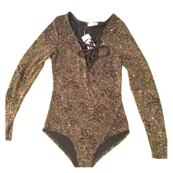 gold glitter bodysuit